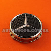 Колпачки заглушки на литые диски Mercedes (75/70/16) карбон черный