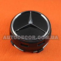 Колпачки заглушки на литые диски Mercedes AMG (75/70/16) 0004000900 9790 черные матовые