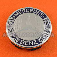 Колпачки заглушки на литые диски Mercedes (75/70/16) черный герб, A1714000125,12 защелок