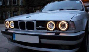 Ангельські очі (4*120 мм) CCFL для BMW E32 жовті, фото 3