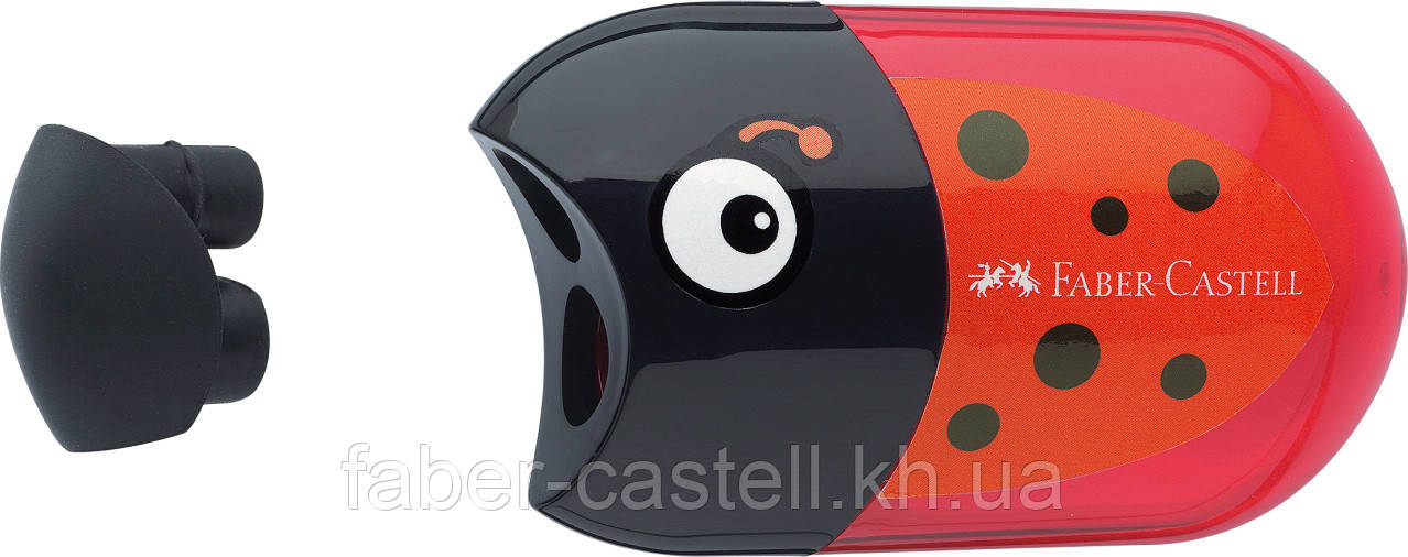 Подвійна стругачка Faber-Castell Animal motif twin з контейнером і гумкою "Сонечко", 183526