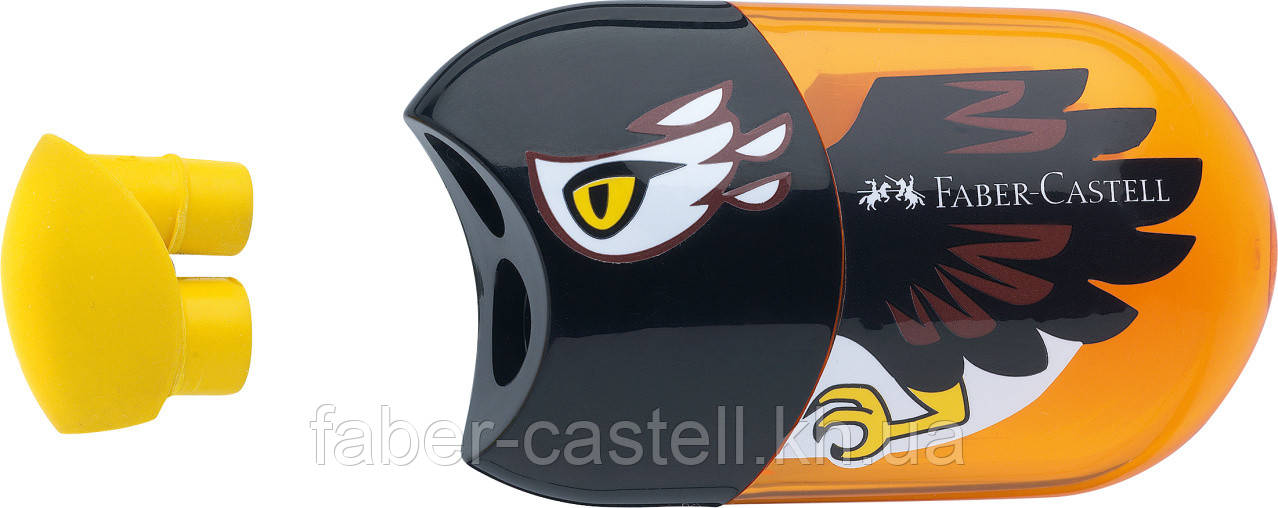 Подвійна стругачка Faber-Castell Animal motif twin з контейнером і гумкою "Орел", 183527