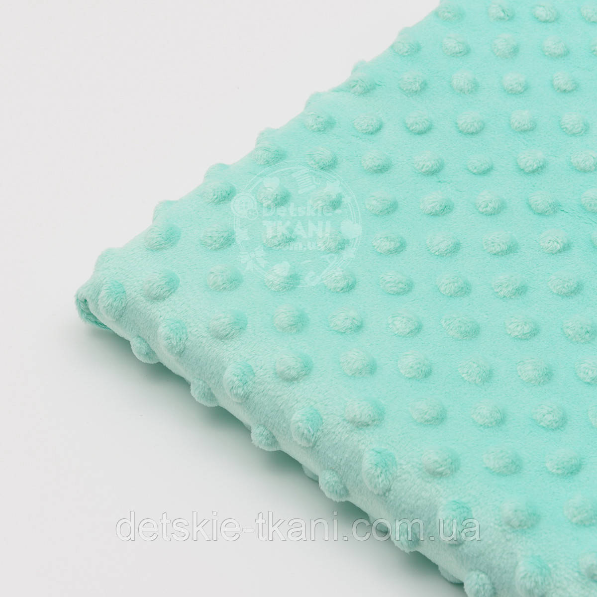 Відріз плюшу minky м'ятного кольору, розмір 100*80 см, фото 1