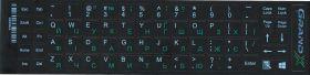 Високоякісні літери на клавіатуру ноутбука Grand-X 68 клавіш, англ. білі (укр. зелені) непрозора