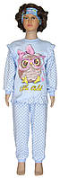 Пижама для девочки 18062 Uni Little Owl Blue детская, подростковая, интерлок 34