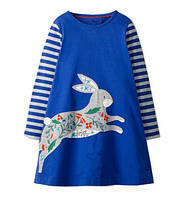 Дитяче трикотажне плаття туніка Кролик синє розмір 5Т