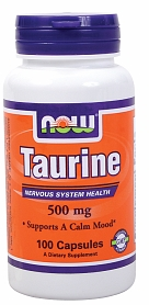 Таурин Now Foods Taurine 500mg 100caps