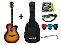 Гітара акустична IRIN AG-04SB (Чехол + каподастр + Струна + Медіатор + Ключ)