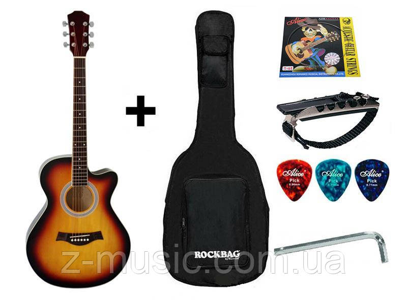 Гітара акустична IRIN AG-04SB (Чехол + каподастр + Струна + Медіатор + Ключ) - фото 1 - id-p749536044