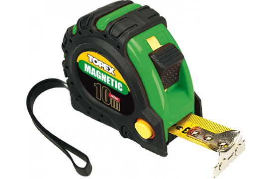 Рулетка Topex, сталева стрічка 10 м x 32 мм, магніт