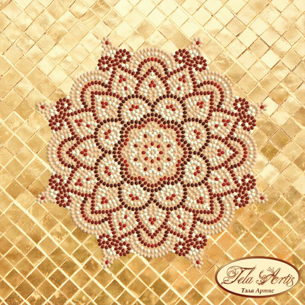 Схема вишивки бісером на атласі Мандала Золото та Марсала МА-005 ТА