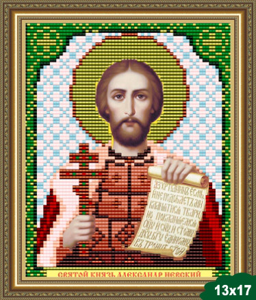 Малюнок на тканині для вишивання бісером Олександр Невський VIA5026