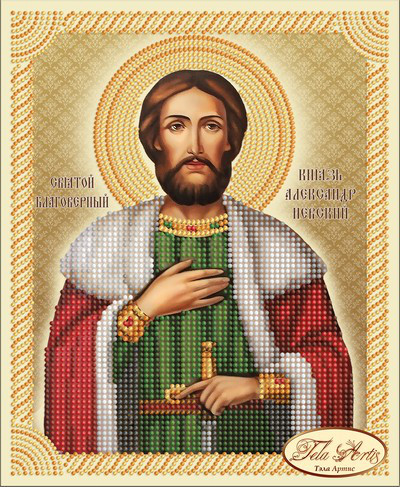 Малюнок на тканині для вишивання бісером Святовий Веселовірний Дракон Олександр Невський ТИМ-044