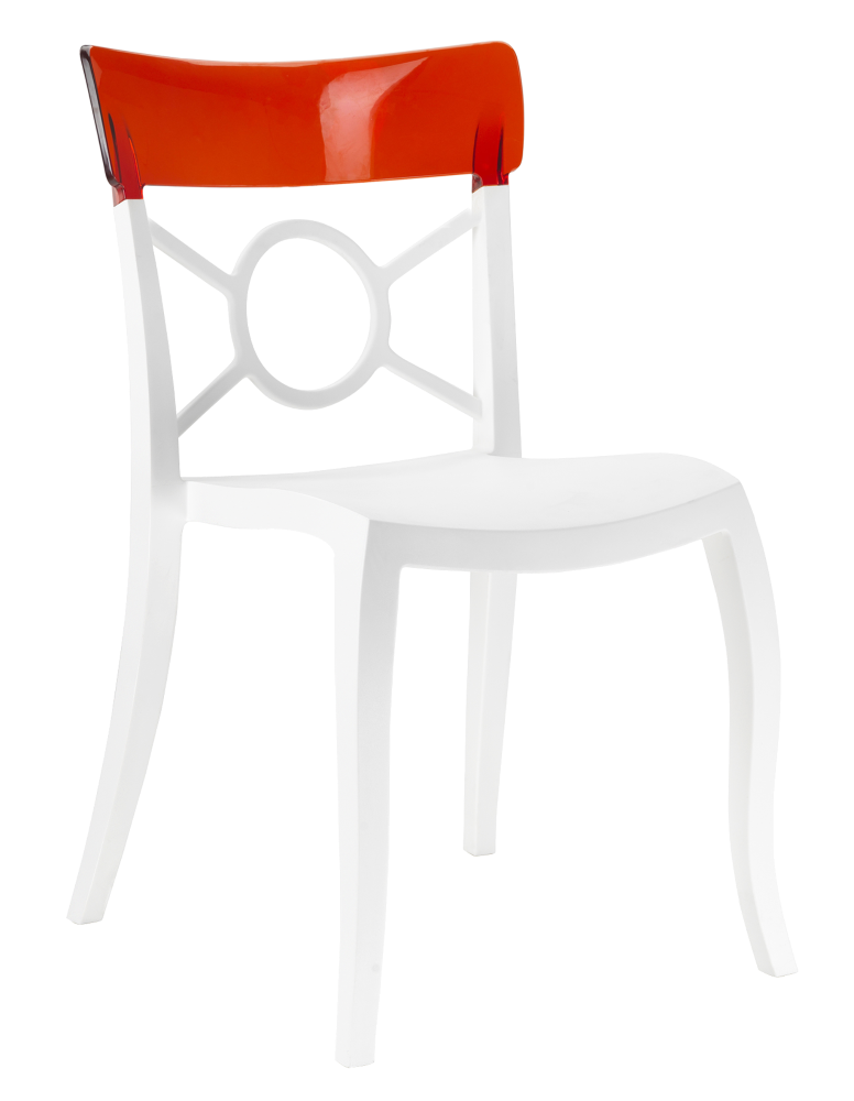Стілець Papatya Opera-S сидіння біле, верх прозоро-темно-червоний, фото 1