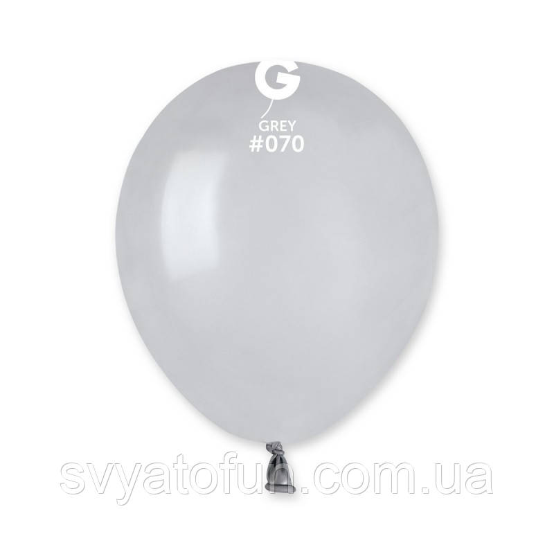 Латексні повітряні кульки 5" пастель 70 сірий, Gemar