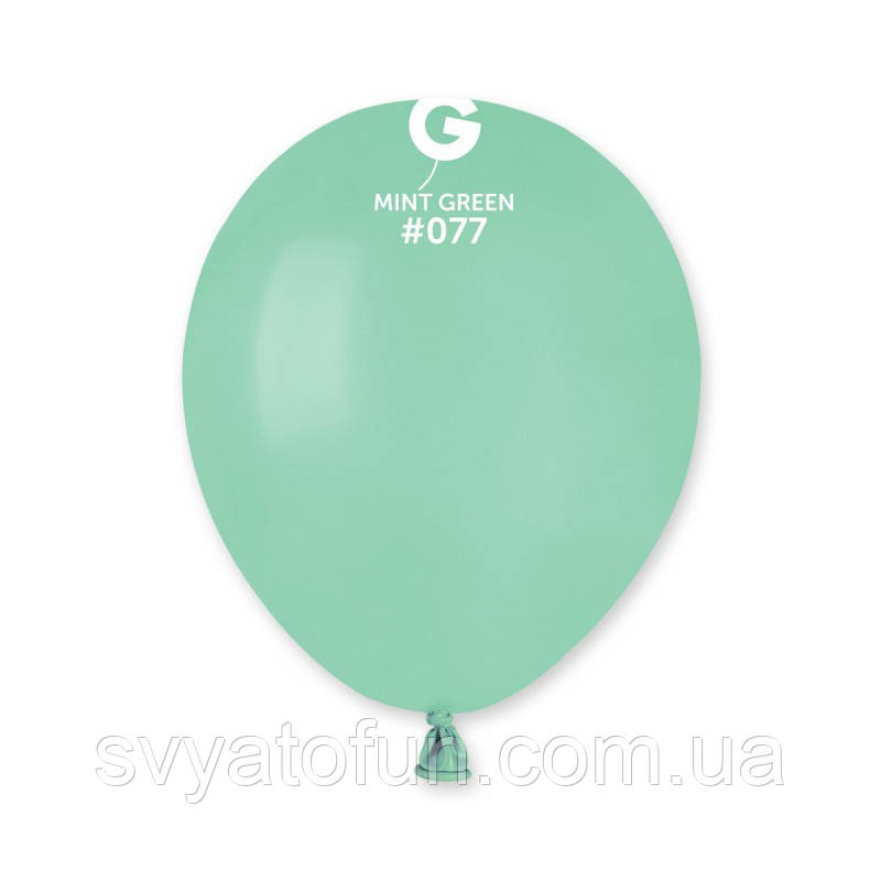 Латексні повітряні кульки 5" пастель 77 м'ята, Gemar