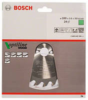 BOSCH Optiline Wood 160х2,6х20 мм, 24 зуба - Пильний диск для циркулярних пилок ручних
