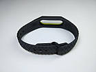 Ремінець Xiaomi Mi Band 2 MiJobs силіконовий рифлений Чорний / Зелений 1089P, фото 3