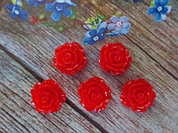 Серединка акриловая "Роза лаковая", 20 мм, цвет красный, 1 шт.
