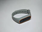 Ремінець Xiaomi Mi Band 2 MiJobs силіконовий з рамкою Сірий / Помаранчевий 1088P, фото 7