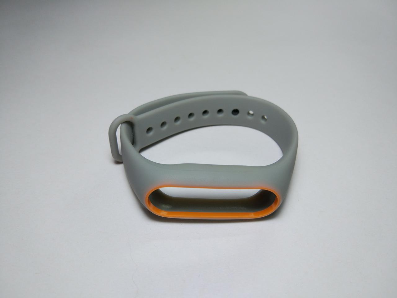 Ремінець Xiaomi Mi Band 2 MiJobs силіконовий з рамкою Сірий / Помаранчевий 1088P
