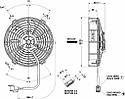 Вентилятор Spal 12V, витяжною, VA40-A100-76A, фото 4