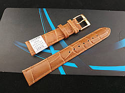 Шкіряний ремінець для наручних годинників — світло-коричневий — "Nagata" 18 мм Spain