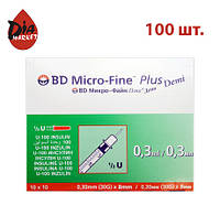 Інсуліновий шприц «Мікро-Файн» Демі (Demi) 0,3 мл х 8 мм — 100 шт. (Ірландія) 2 пачки