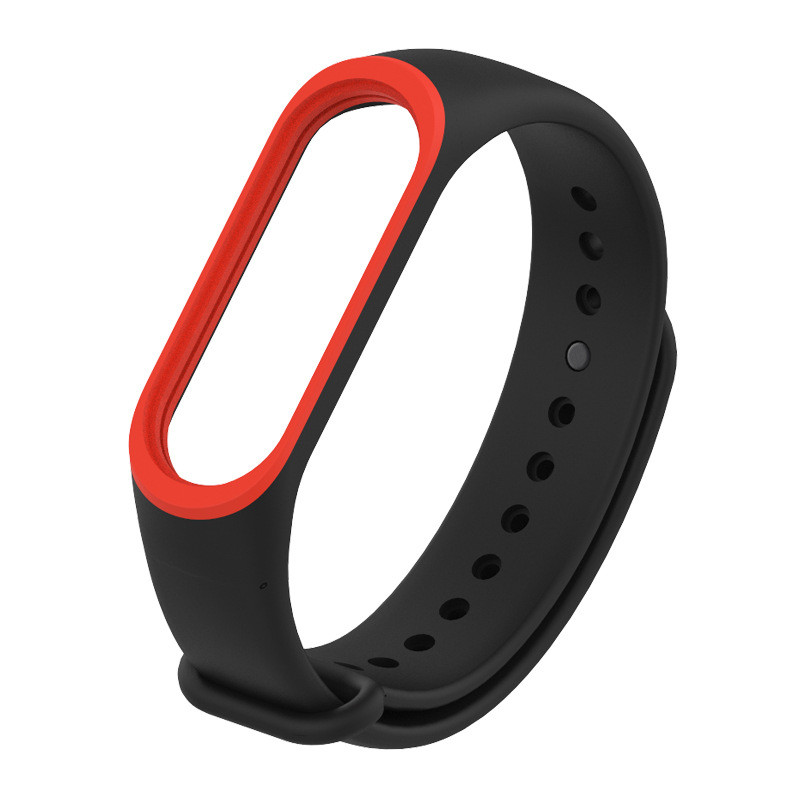 Ремінець Xiaomi Mi Band 4 / 3 MiJobs силіконовий з рамкою Чорний / Червоний 1644P