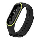 Ремінець Xiaomi Mi Band 4 / 3 MiJobs силіконовий з рамкою Чорний / Зелений 1644P, фото 3