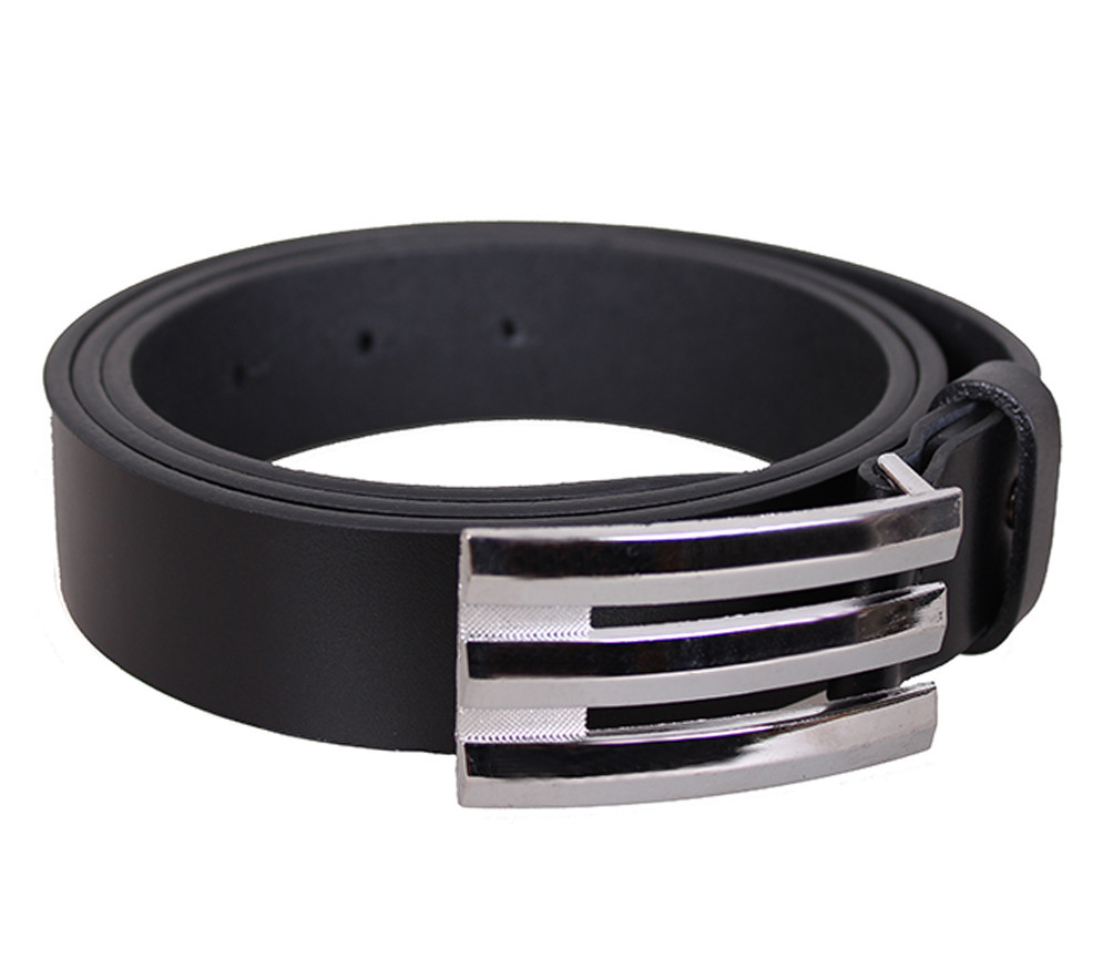 Чоловічий ремінь з натуральної шкіри під штани UK888-95 чорний, фото 1