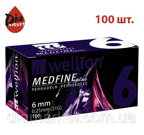 Иглы "Wellion MEDFINE plus" (6мм) - 100шт. (Австрия) - фото 1 - id-p98829939