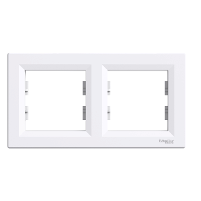 Рамка 2-місна горизонтальна біла Asfora Schneider Electric EPH5800221, фото 1