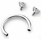 Сережки пірсинг кільце з кристалами, діаметр 8 мм, фото 3