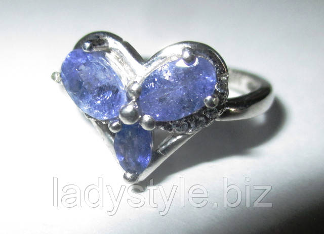 Серебряный перстень с танзанитами www.LadyStyle.Biz купить серьги с танзанитами танзанит купить
