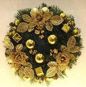 Вінок новорічний прикрашений 0422G, фото 1