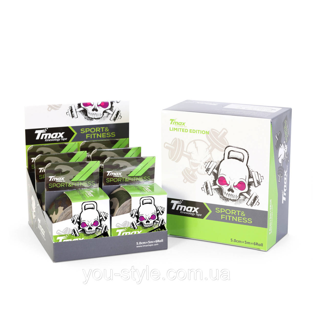 Кинезио тейп Tmax Tape 5см х 5м Камуфляж Бавовна, фото 1