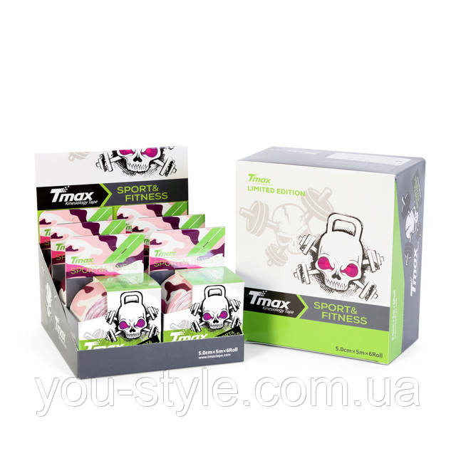 Кинезио тейп Tmax Tape 5см х 5м Камуфляж Рожевий Кинезио тейп Tmax Tape 5см х 5м Камуфляж Рожевий