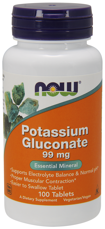 Вітаміни NOW Foods Potassium Gluconate 99mg 100 tabs
