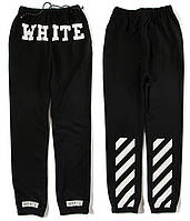 Чёрные трикотажные штаны Off White logo | Стильные