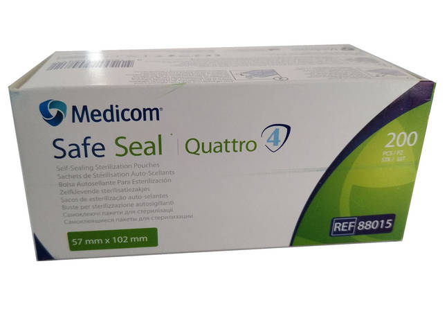 Самоклеючі пакети для стерилізації Safe-Seal Quattro 57*102, фото 2