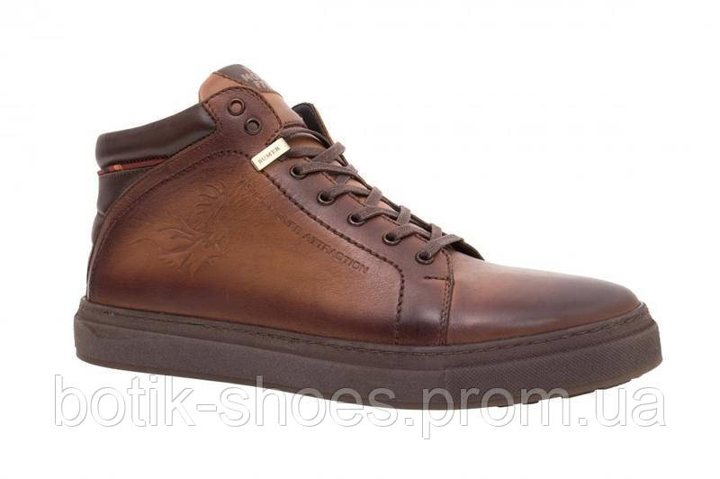 Шкіряні чоловічі демісезонні коричневі черевики Bumer M204