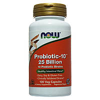 Пробиотик-10, Probiotic, Now Foods, 25 млрд КОЕ, 100 капсул