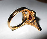 Срібний персень позолочений із рубінами "Ромб", розмір 17, фото 9
