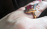 Срібний персень позолочений із рубінами "Ромб", розмір 17, фото 10