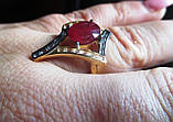 Срібний персень позолочений із рубінами "Ромб", розмір 17, фото 4