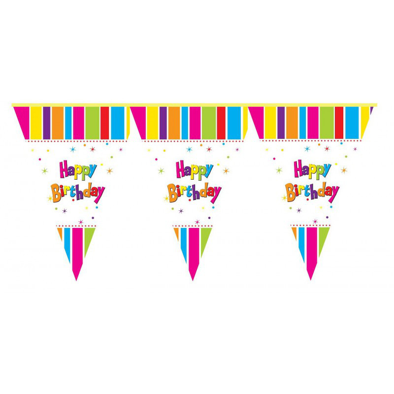 Гірлянда вимпел "Happy Birthday" різнокольорова