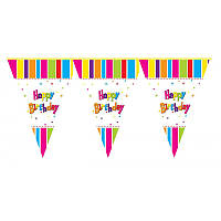 Гірлянда вимпел "Happy Birthday" різнокольорова
