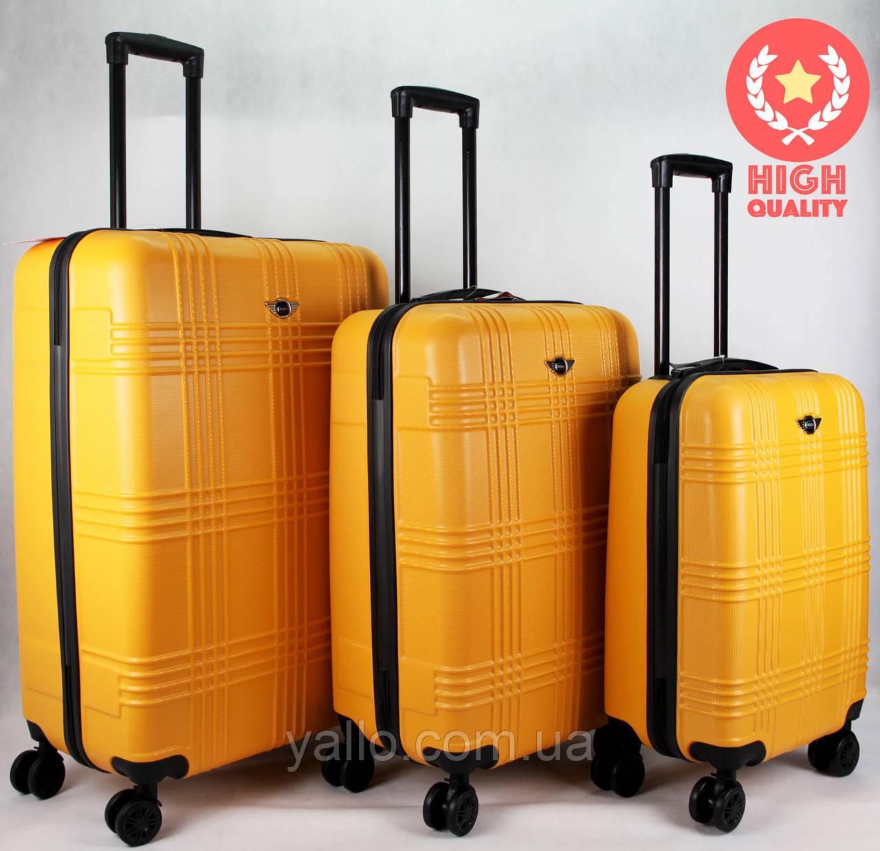 Валізи — ТРОЙКА. Турецькі Ударостійкі з ВИСОКОЯКОСТІВНОГО Полікарбонату. GEDOX 128 ORANGE, фото 1