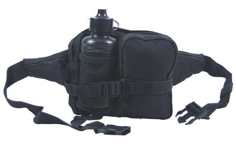 Сумка MFH поясна з пласт. фляжкою чорна, фото 1